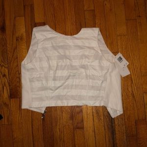 White vest w leather stripes